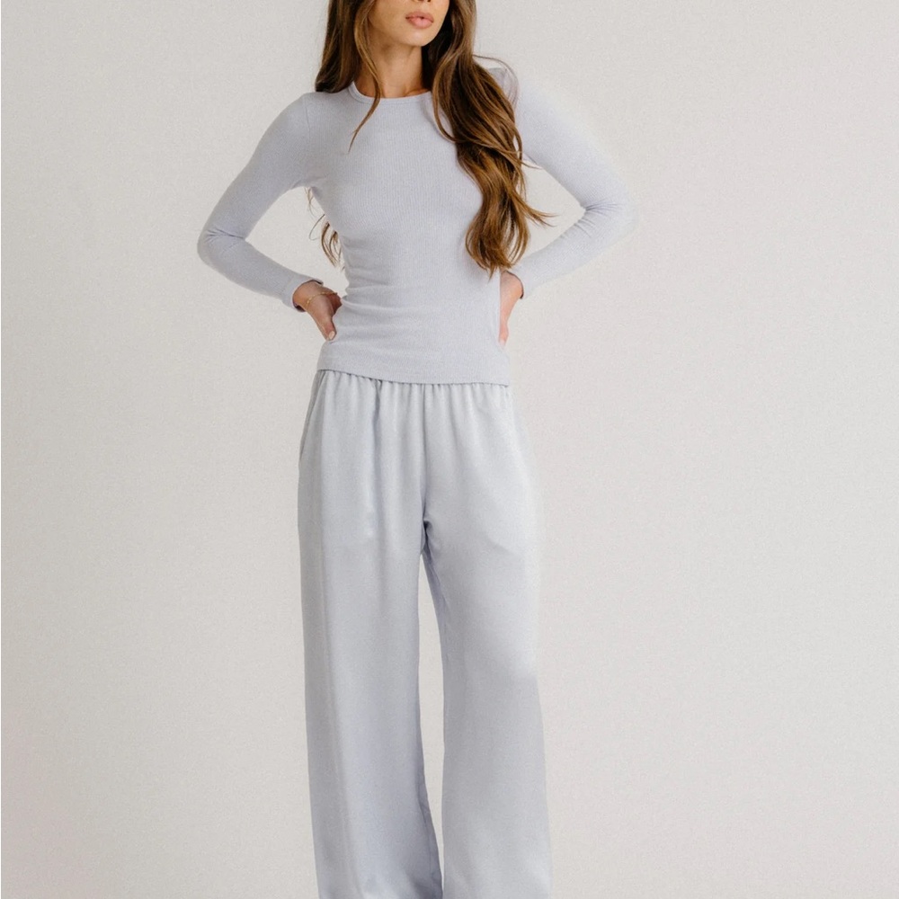 Sablyn Silk Pants Light Blue